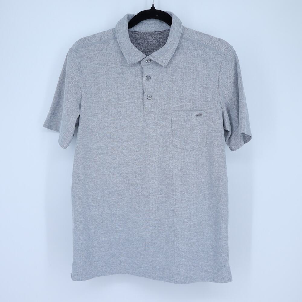 Vuori Ace Polo Shirt Light Grey Collared Knit Short Sleeve Men's M